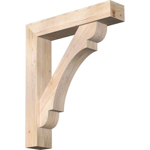 Ekena Millwork Olympic Block Smooth Bracket w/ Offset Brace, Douglas Fir, 7 1/2"W x 38"D x 44"H BKT0806X38X44OLY05SDF - main